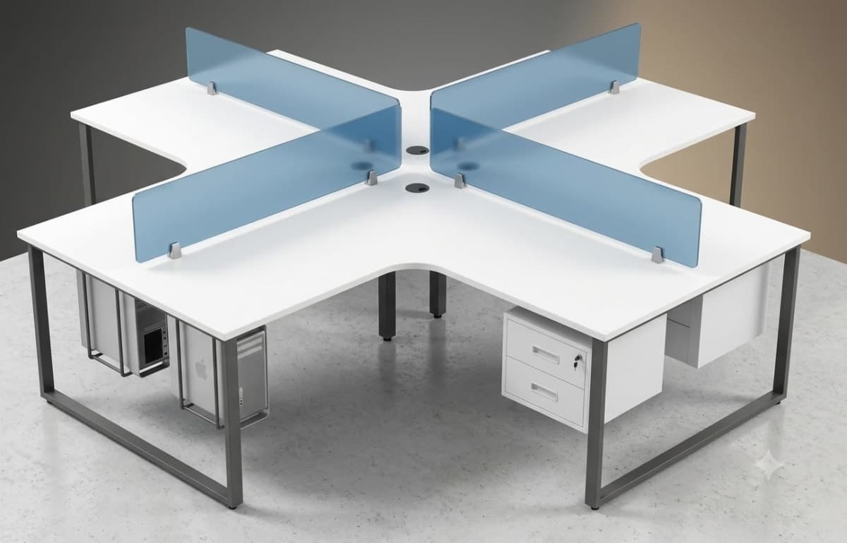 Cadi Modular Office Workstation with Privacy Panels 3